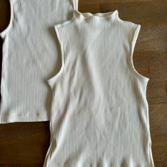 NWT Madewell Ivory Side-Slit Mockneck Tank SZ Various - Picture 2 of 6